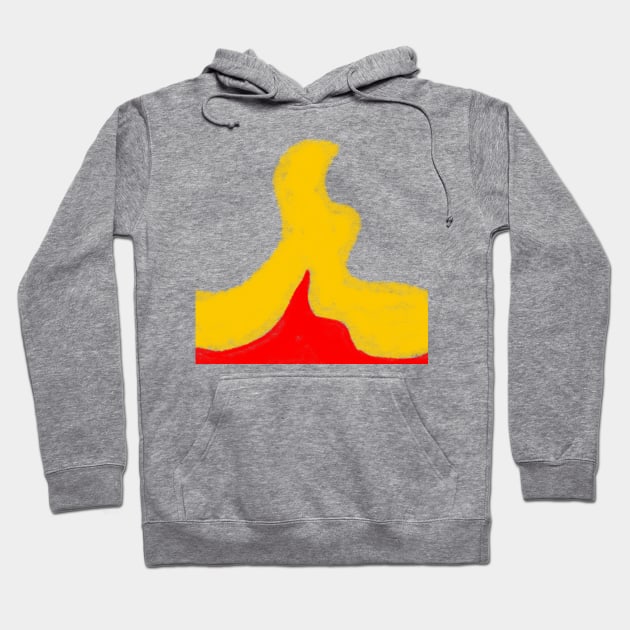 red yellow abstract watercolor design Hoodie by Artistic_st